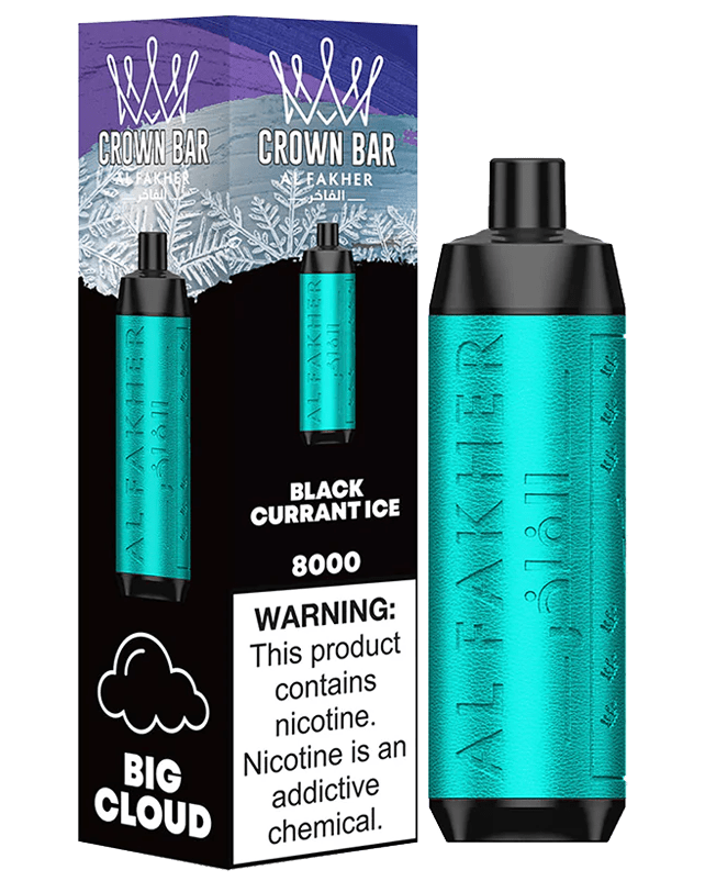 Al Fakher Crown Bar Black Currant Ice 8000 Puffs – 5mg Disposable Vape UAE