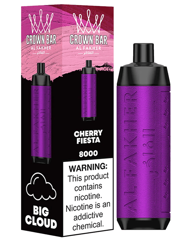 Al Fakher Crown Bar Cherry Fiesta 8000 Puffs – 5mg Disposable Vape Dubai