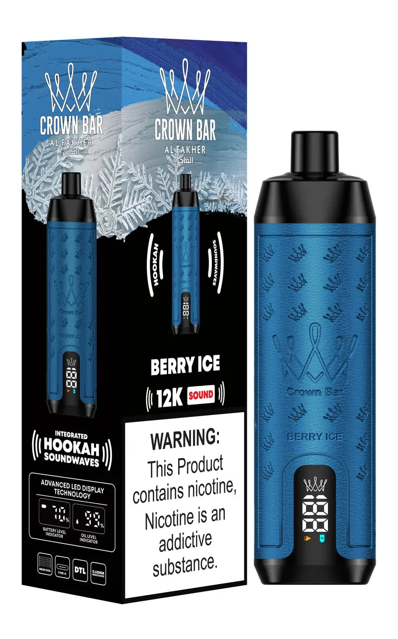 Al Fakher Crown Bar 12K Puffs Black Currant Ice | Long-Lasting Vape in UAE – King of Clouds
