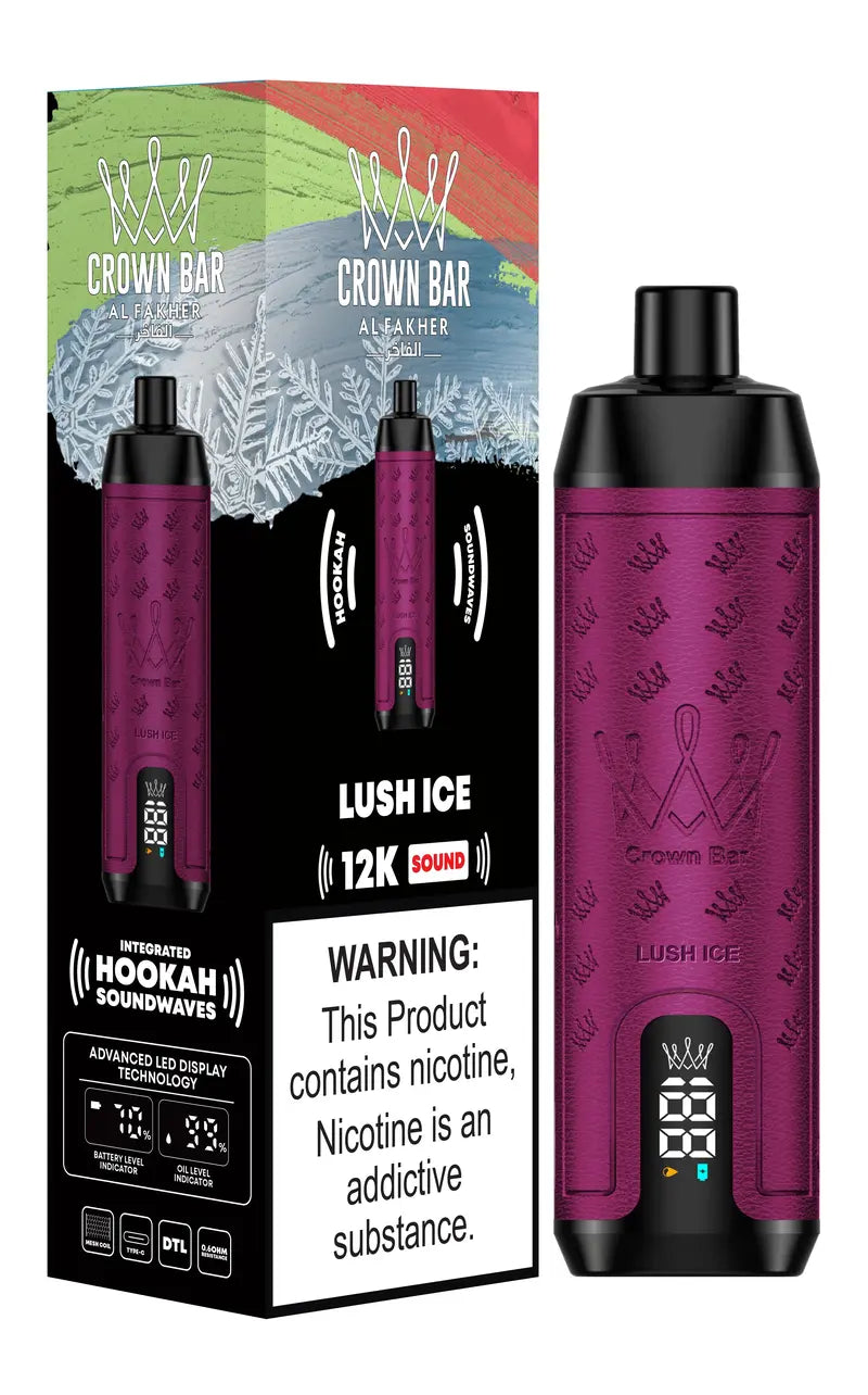 Al Fakher Crown Bar 12K Puffs – Lush Ice Disposable Vape | 5mg Nicotine
