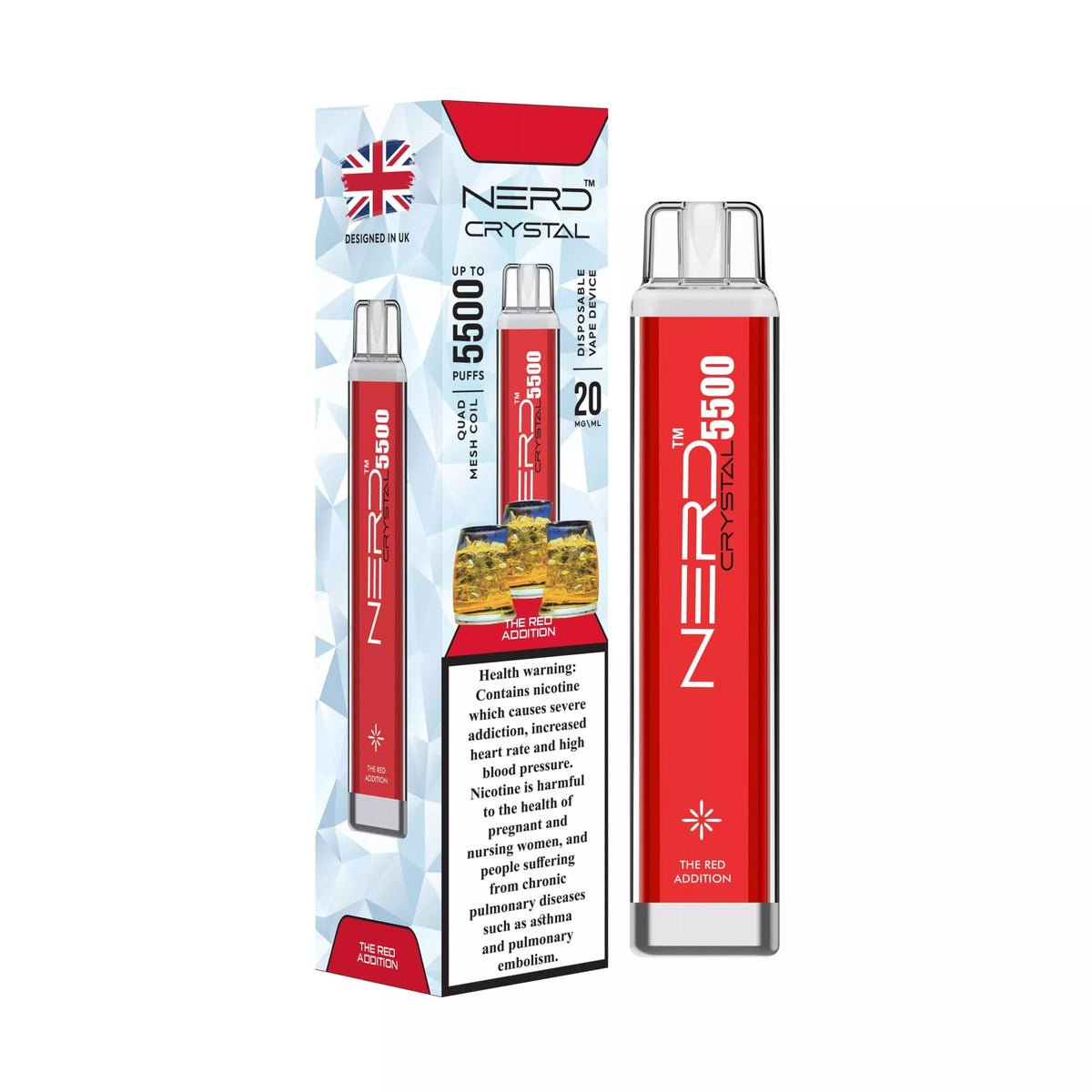 Nerd Crystal 5500 Puffs Red Addition - Disposable