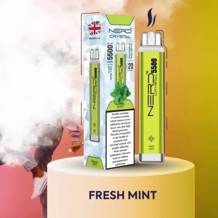 Nerd Crystal 5500 Puffs Fresh Mint - Smoke Vape Heets Terea Iqos In Dubai