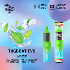 Tugboat EVO Disposable Vape 4500 Puffs – Cool Mint Flavor