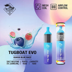 Tugboat EVO Disposable Vape 4500 Puffs – Guava Blue Razz Flavor